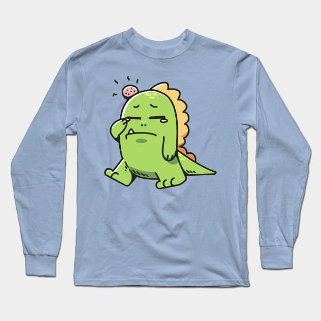 Green Zilla with a Bump on his Head Long Sleeve T-Shirt by bhirawa2468